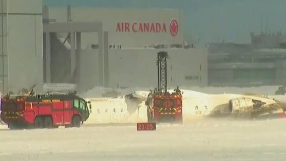 Delta plane upside-down after Toronto crash
