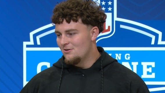 Defensive tackle Mason Graham speaks at NFL Combine