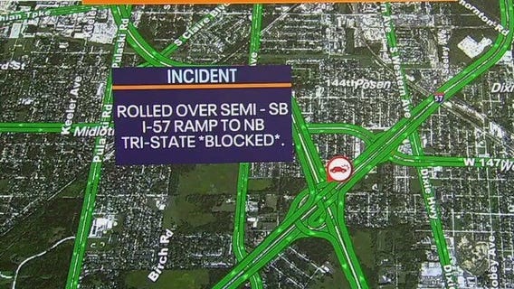 Rollover crash at I-57 and I-294