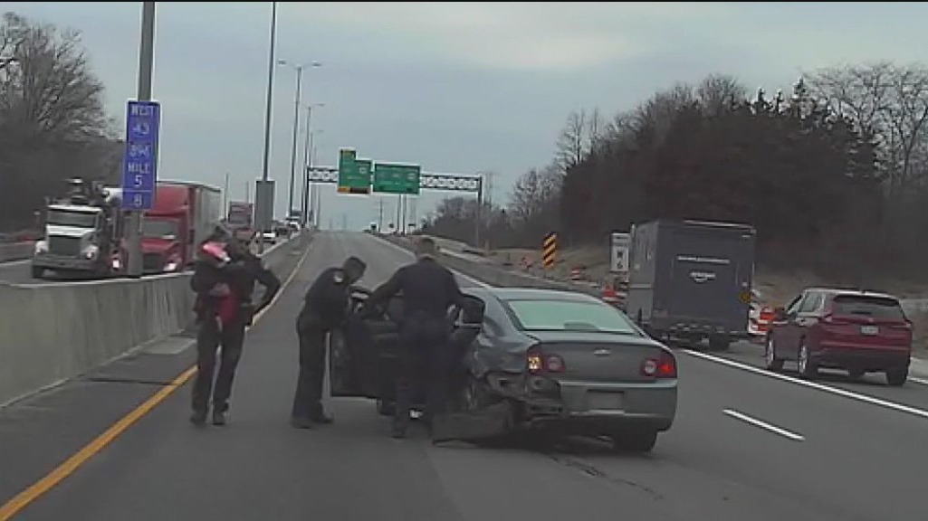 Shocking video shows two children in car during high-speed chase