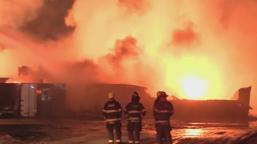 Massive fire destroys magnesium plant in Chicago's south suburbs