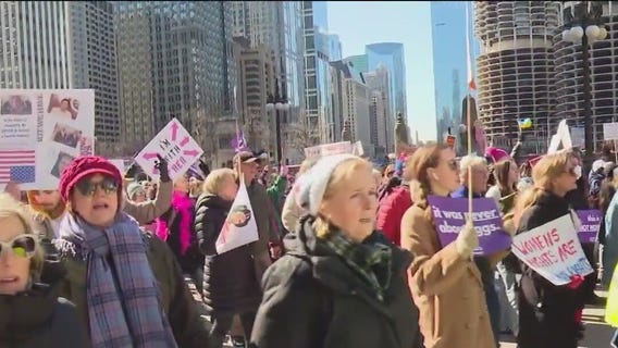 Hundreds gather in downtown Chicago for International Women's Day march