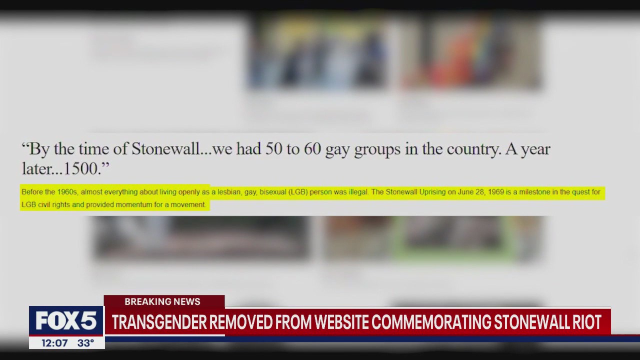 Transgender references removed from Stonewall National Monument website