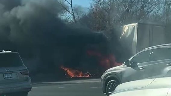 Video shows semi-truck fully engulfed on I-94 near Indiana border