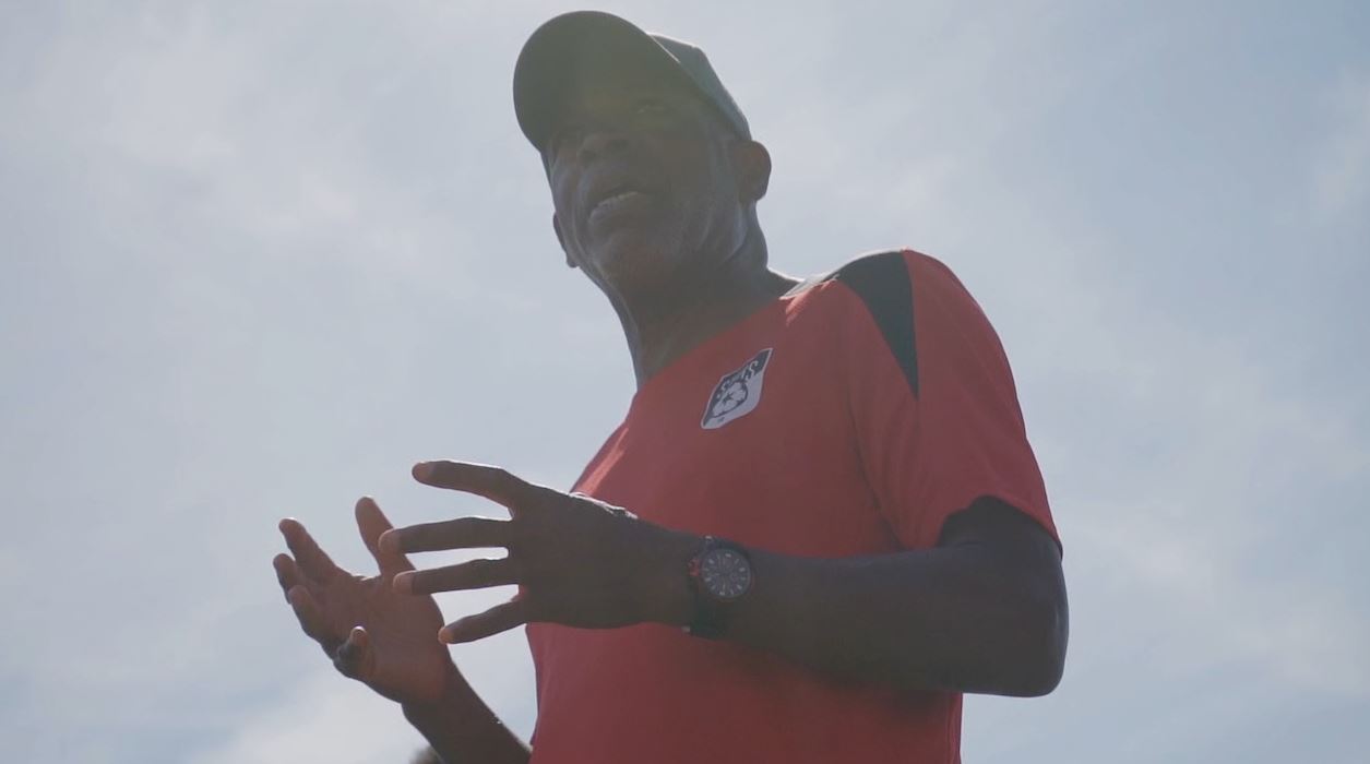 Chicago Stars head coach Lorne Donaldson walks the pitch with Tina