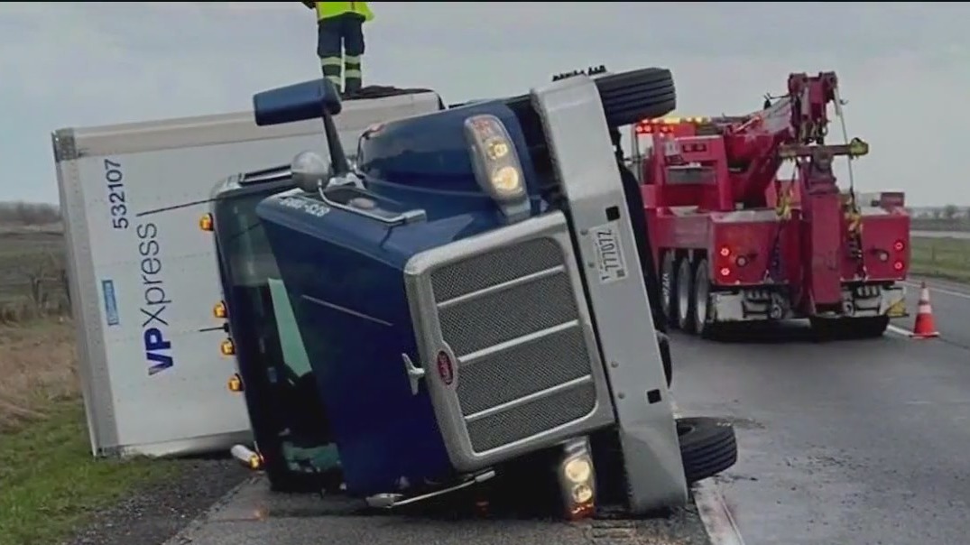 Northwest Indiana hit with floods, high winds that overturned trucks
