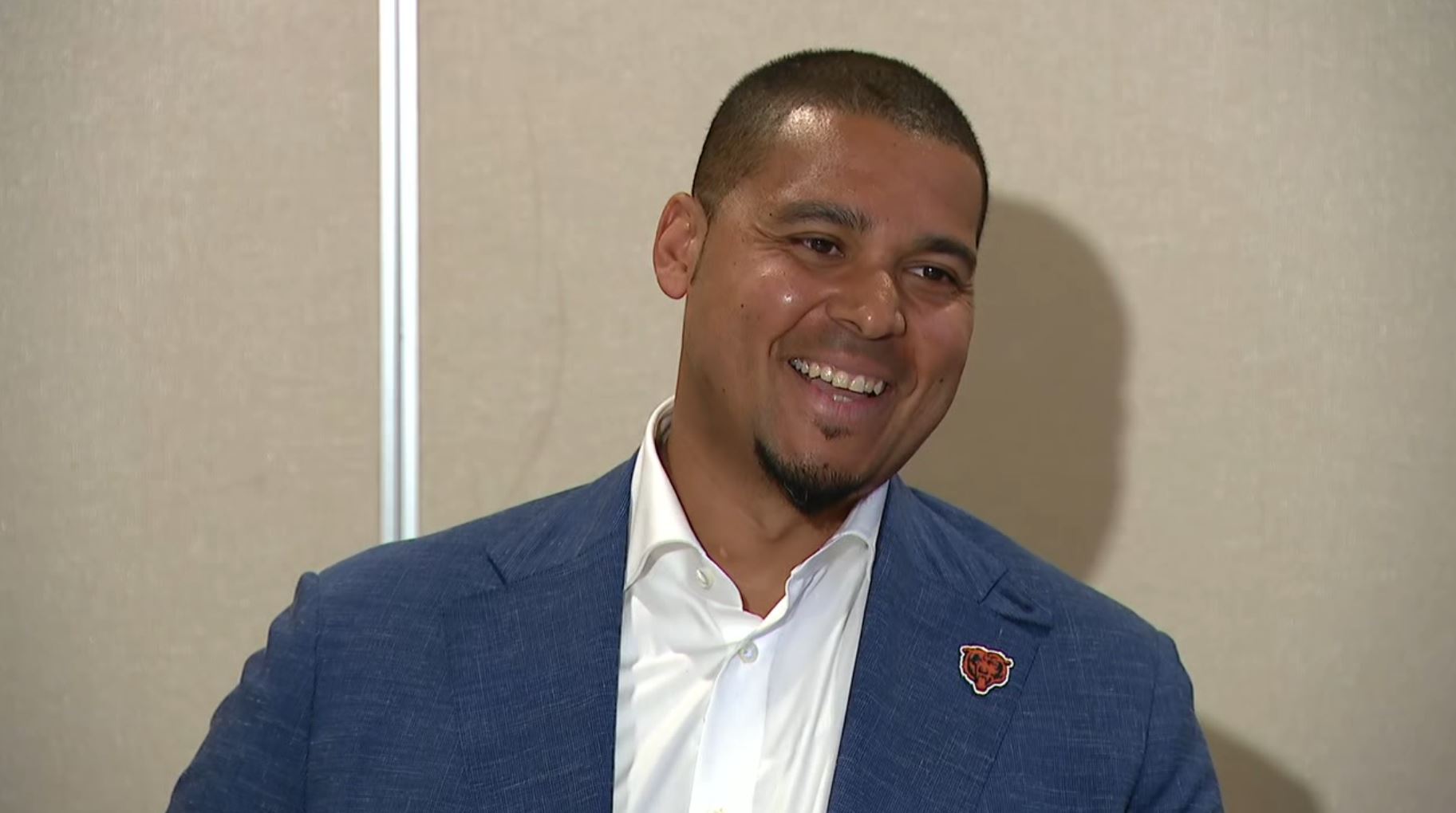 Ryan Poles speaks with reporters at the NFL Owner's Meetings