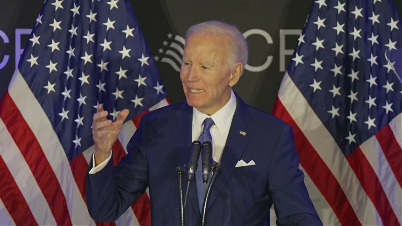 Biden in Chicago alleges Trump has ?taken a hatchet? to Social Security