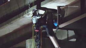 Man rescued after clinging to I-57 structure following crash, police pursuit