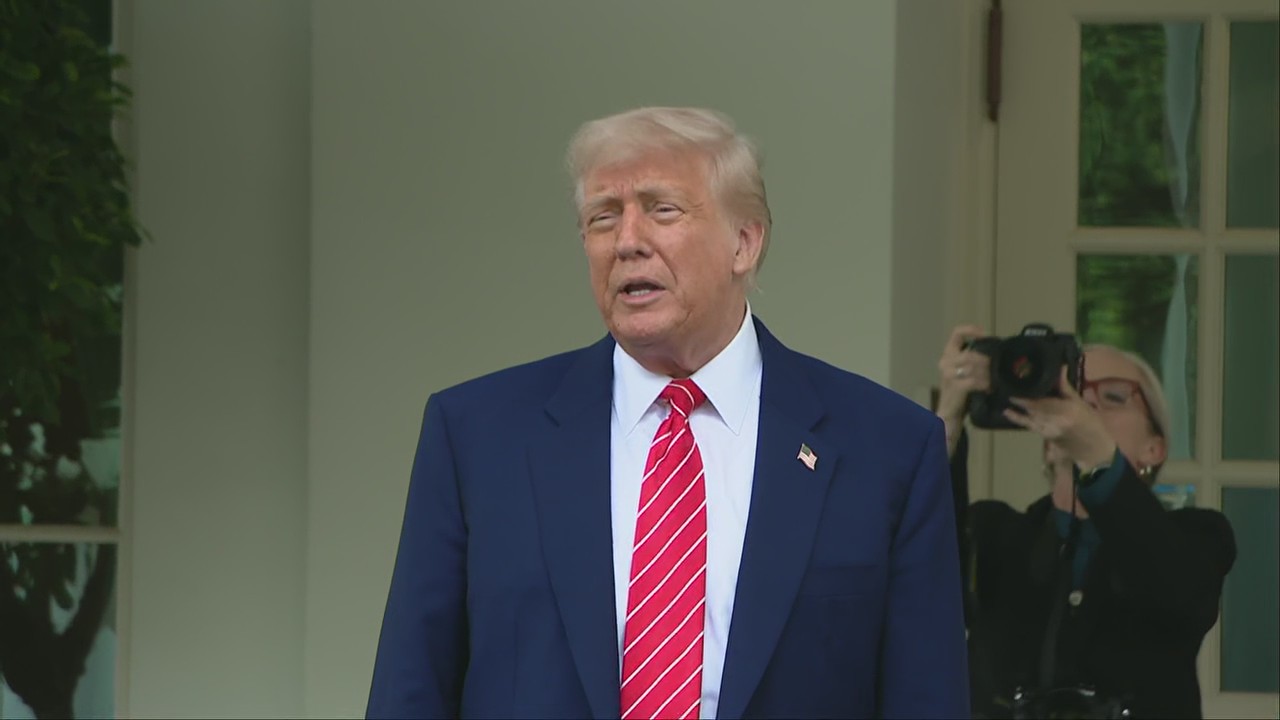 President Trump reacts to the first American being named pope