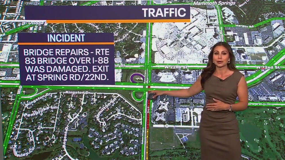 Suburban Chicago bridge damage leaves I-88 exit ramp closed