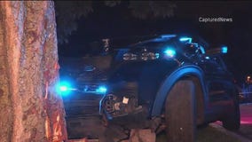 Chicago police officers injured after crashing during pursuit of stolen vehicle