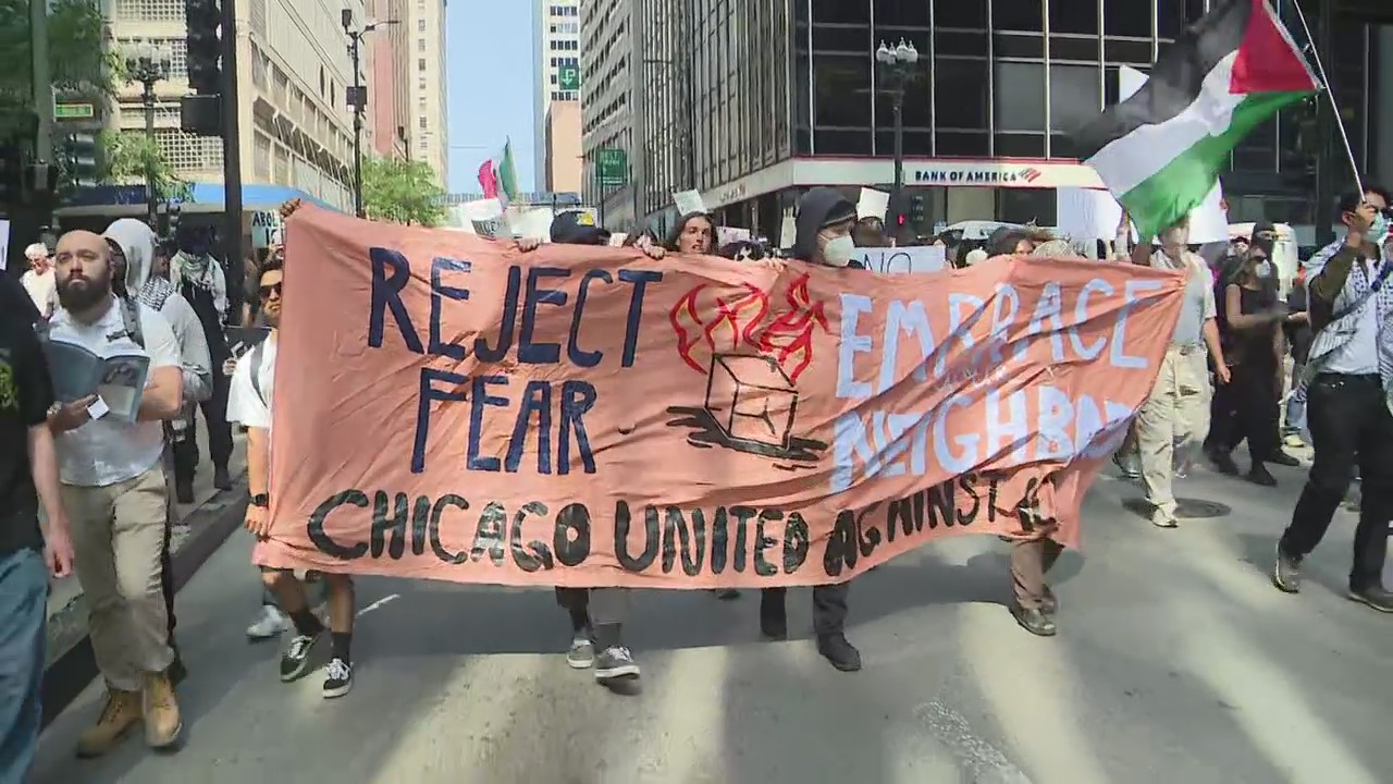 Anti-ICE protest underway in Chicago following unrest in LA