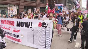 Anti-Trump protest in downtown Chicago on Fourth of July
