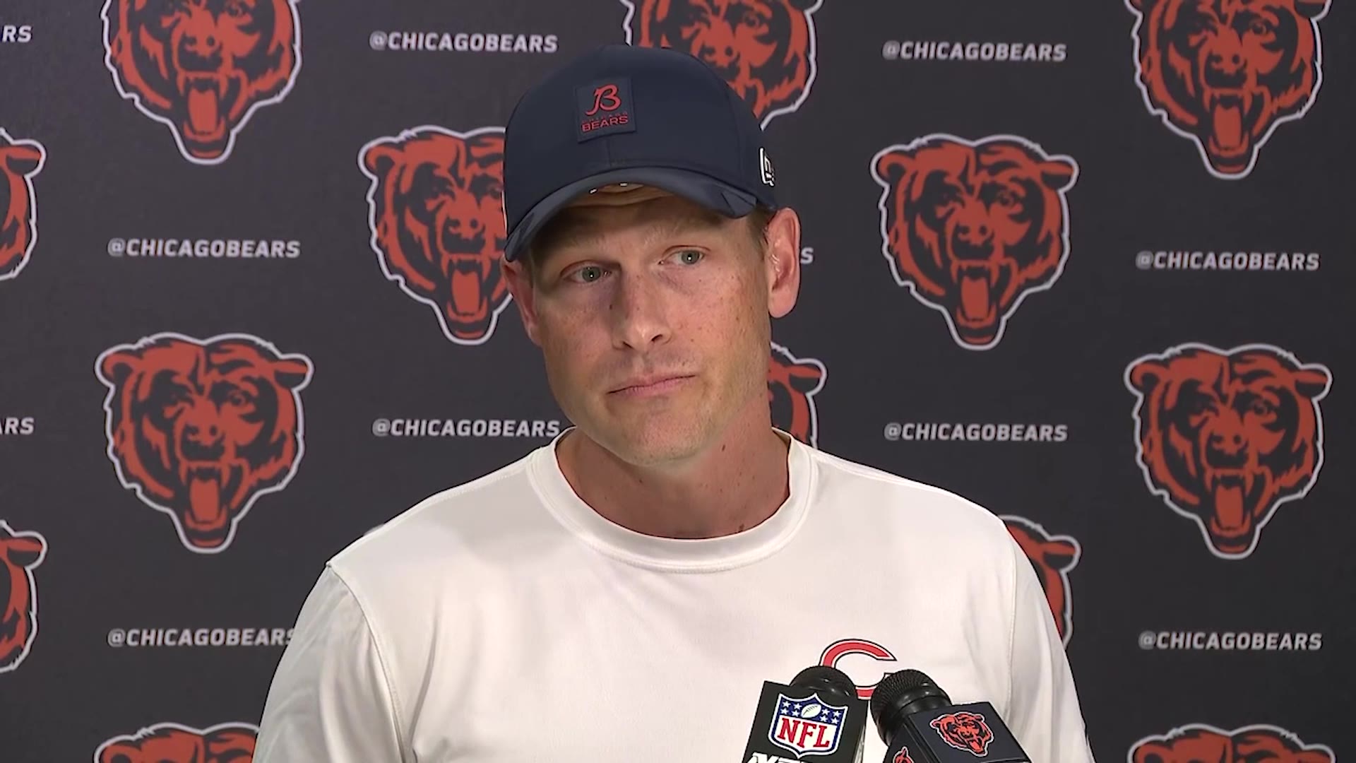 Bears' left tackle race: Ben Johnson talks Jones, Trapilo, Amegadjie