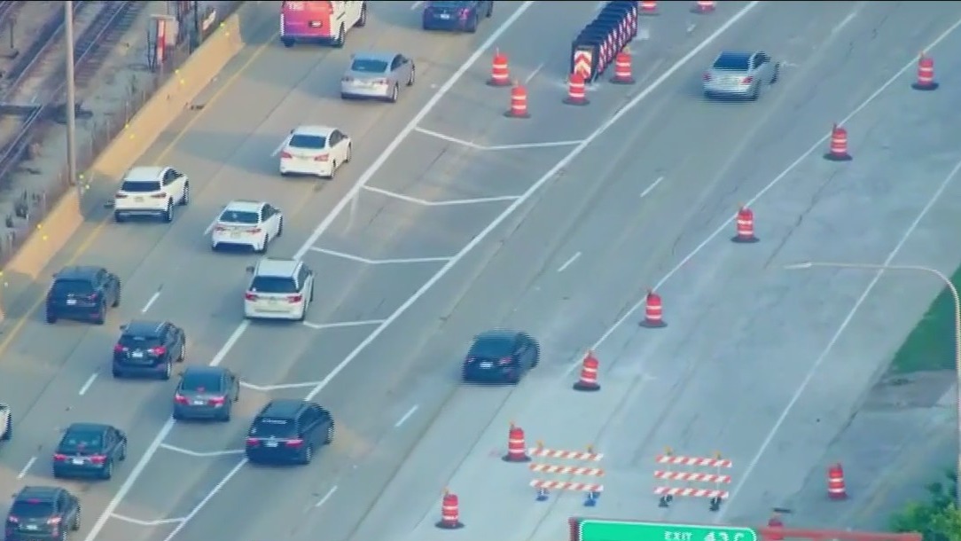 Chicago construction: New split-lane setup starts on Kennedy near Edens