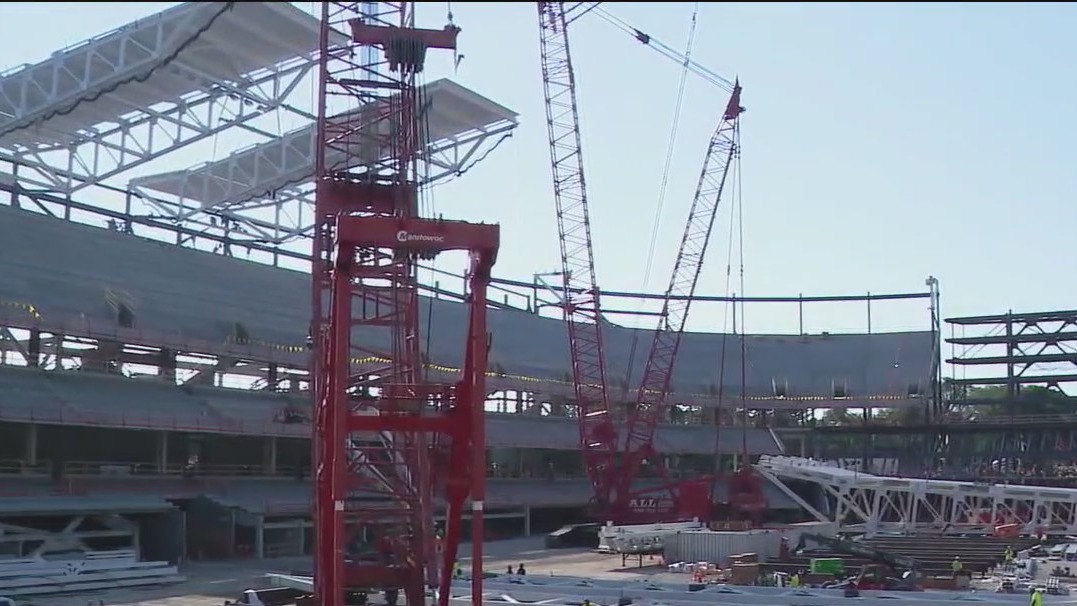 Construction on Northwestern's new Ryan Field making good progress