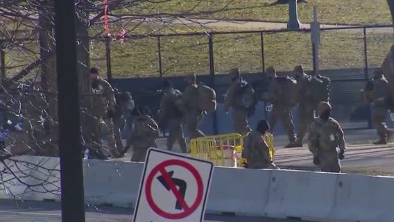 National Guard troops officially arrive in Washington D.C.