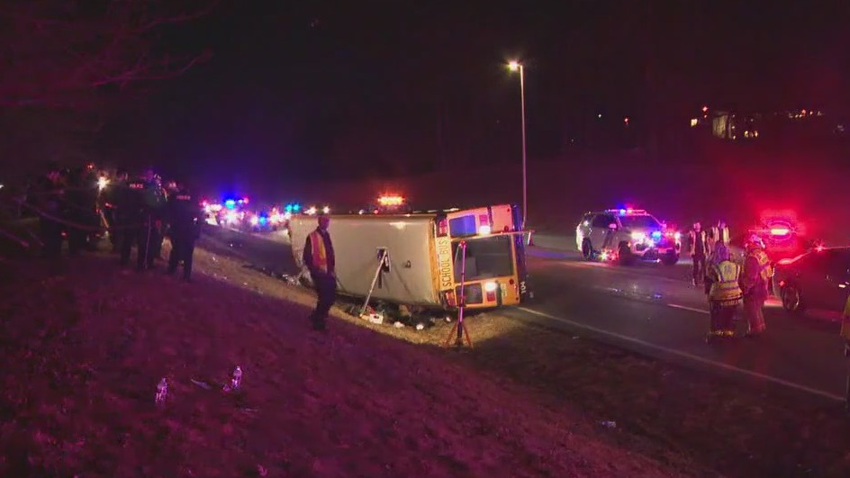 15 hurt in NJ school bus crash