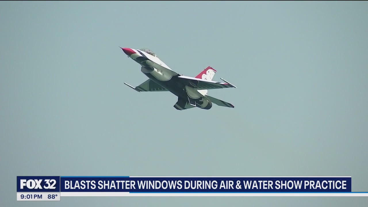 Blasts shatter windows during Air & Water Show practice