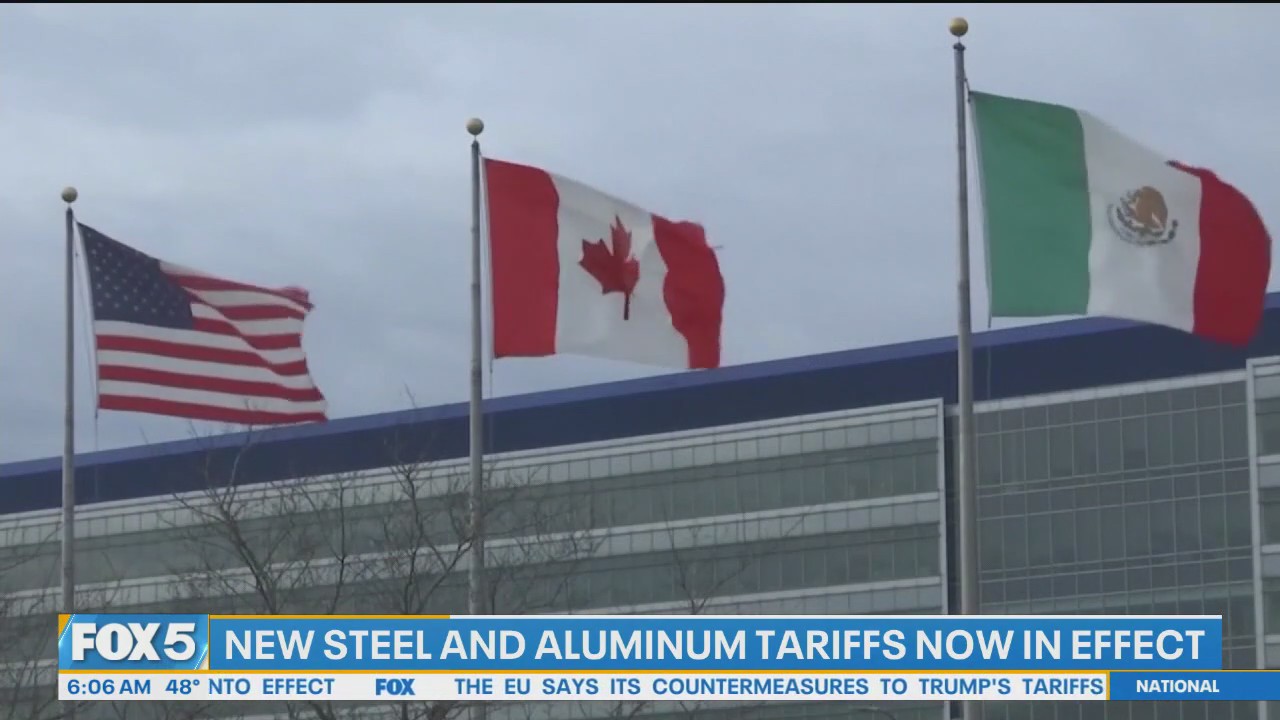 Trade war heats up as Trump's new steel and aluminum tariffs go into effect