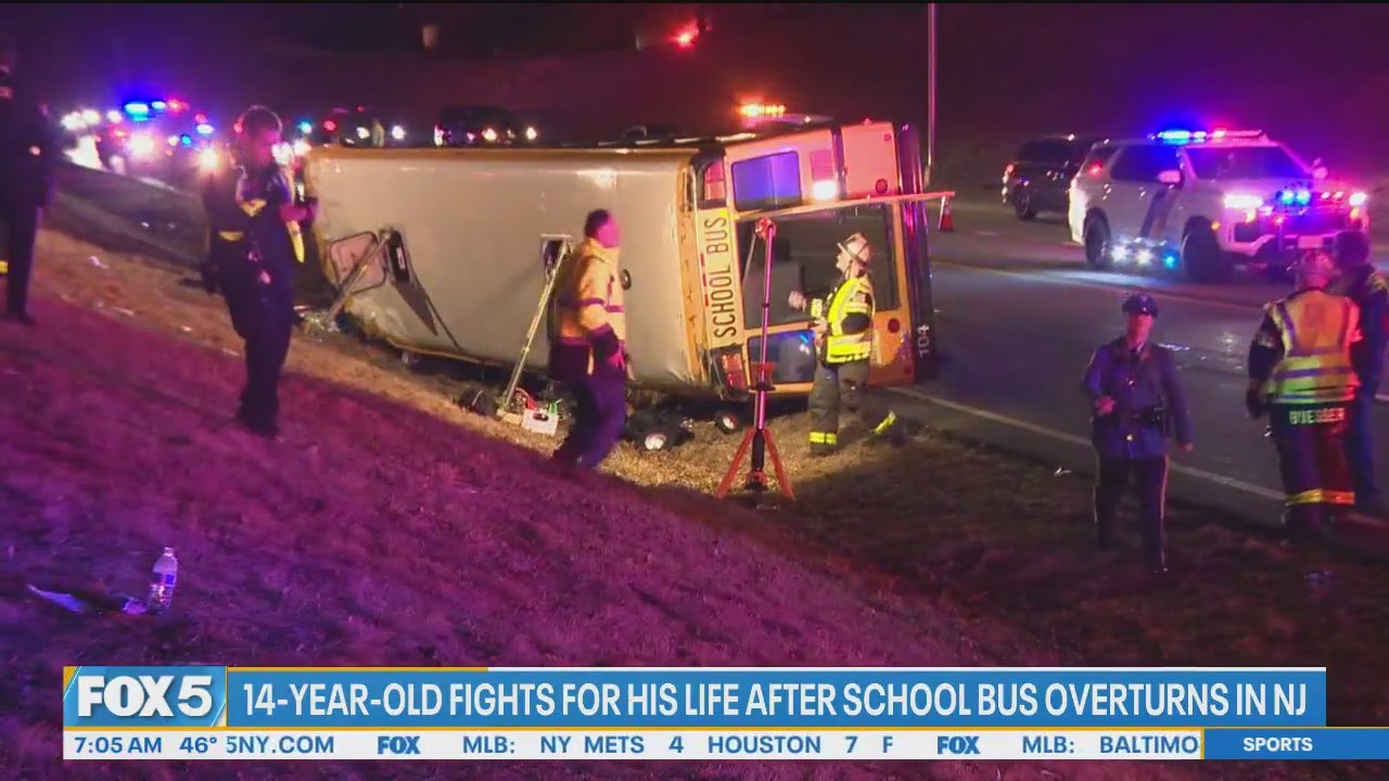 14-year-old fighting for his life after NJ bus crash