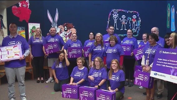 Indiana teachers surprised with a $7,500 donation, supply kits