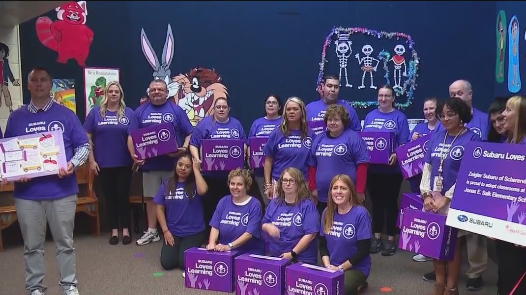 Indiana teachers surprised with a $7,500 donation, supply kits