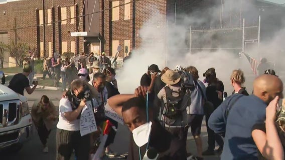 Pepper balls deployed to disperse ICE protesters in Broadview