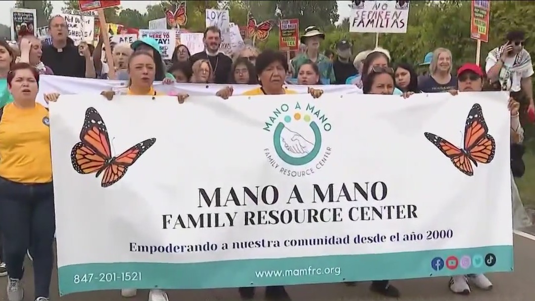 Prayer march outside Naval Station Great Lakes