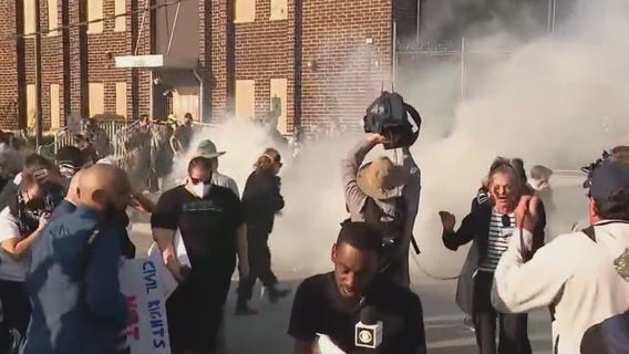 ICE protesters tear gassed outside suburban Chicago facility