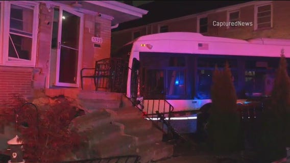 CTA bus slams into house after hit-and-run crash on North Side, police say