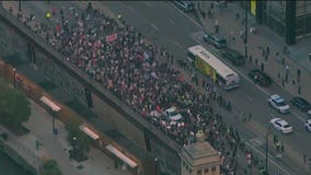Protesters march in downtown Chicago amid increased ICE activity