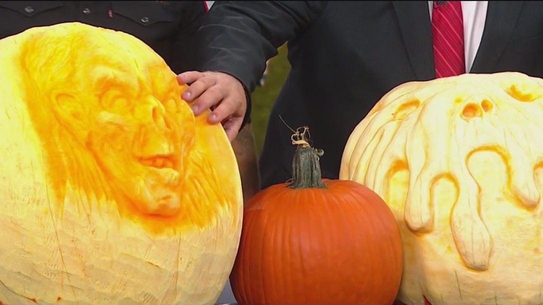 The Pumpkin Butcher shows off his amazing carving designs
