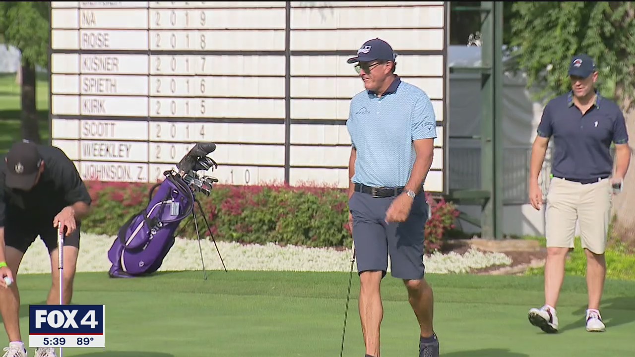 Phil Mickelson takes part in Pro Am ahead of the Colonial in Fort Worth