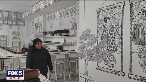 2D black-and-white restaurant opens in NYC