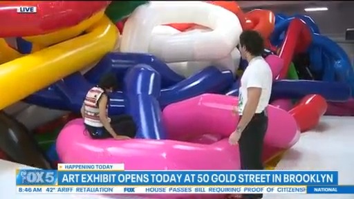 Climbable giant balloon exhibit opens in NYC