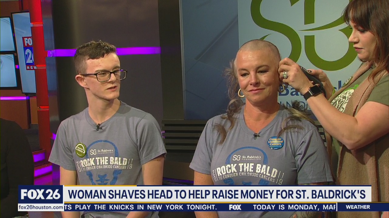 Shaving heads for St. Baldrick's Foundation