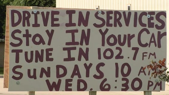 Church holds drive-in service for congregation