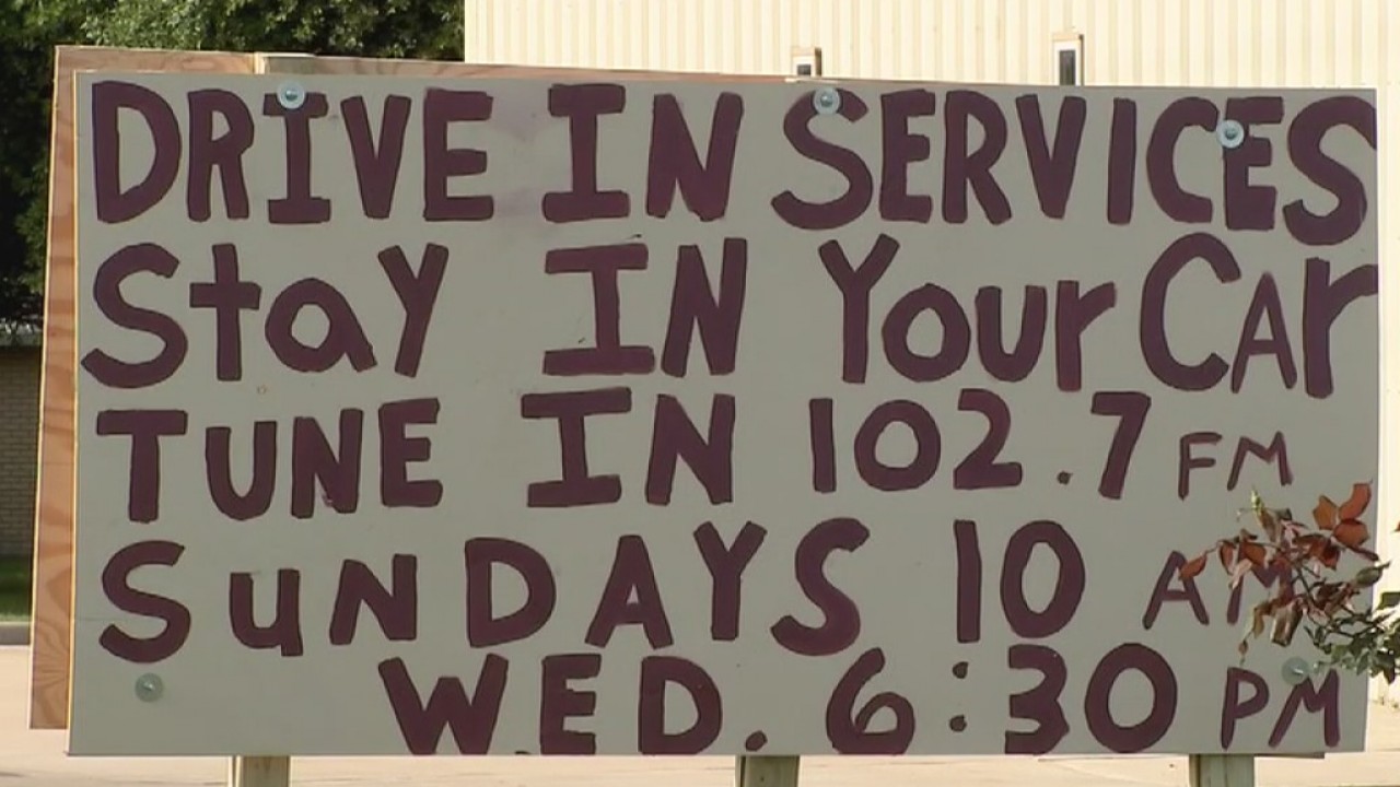 Church holds drive-in service for congregation