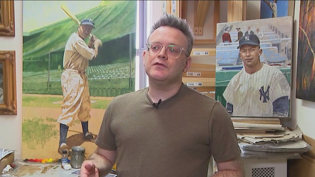 New York artist paints portraits of baseball legends