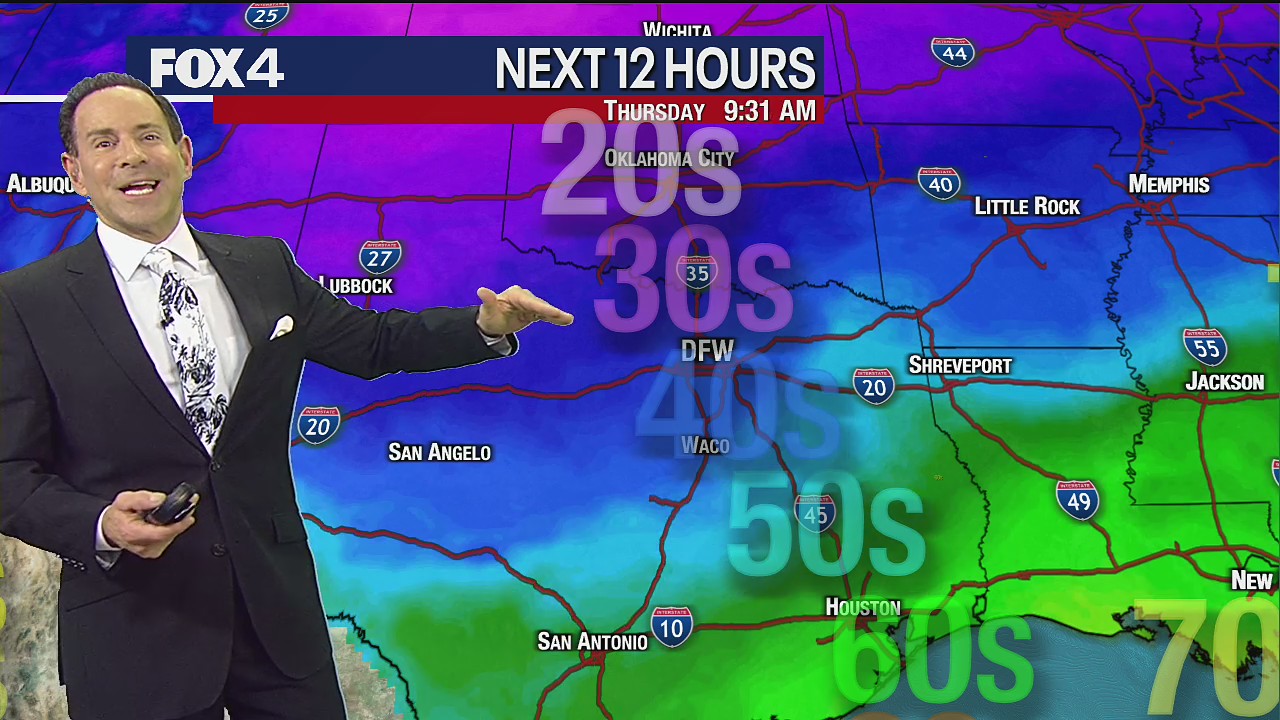 Dallas weather forecast for the morning of Jan. 6
