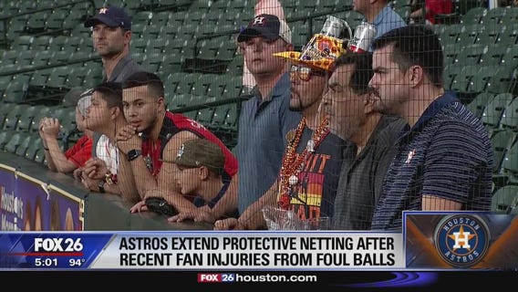 Astros extend protective netting after recent fan injuries from foul