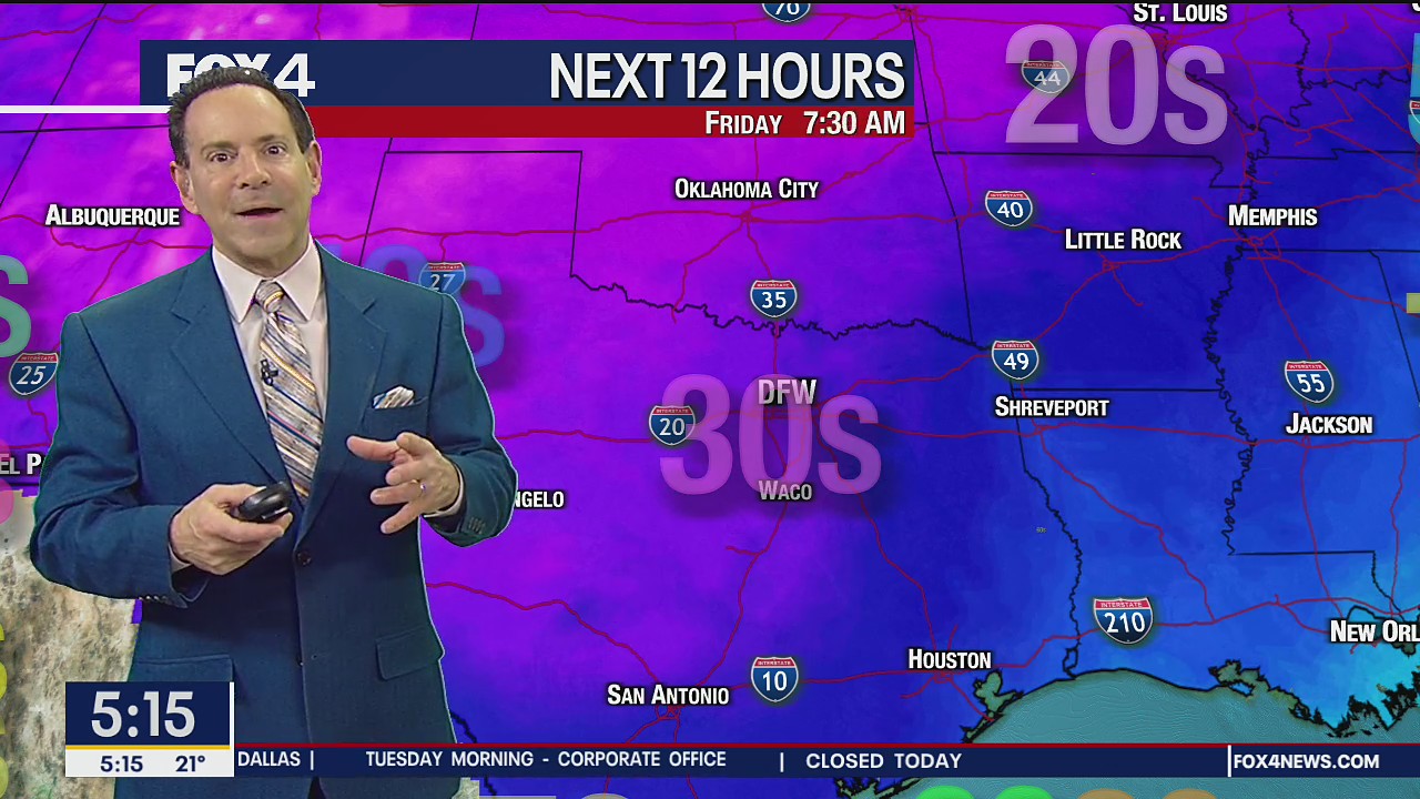 DFW Forecast: Freezing temperatures continue Friday