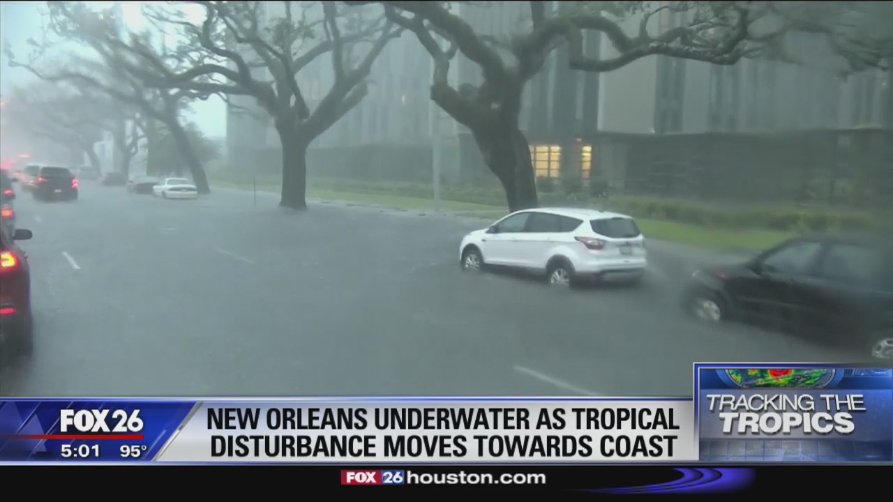 New Orleans underwater as tropical disturbance moves towards coast