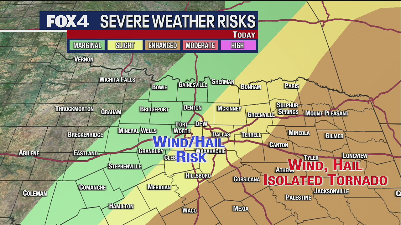 DFW Forecast: Severe thunderstorms possible for some in North Texas