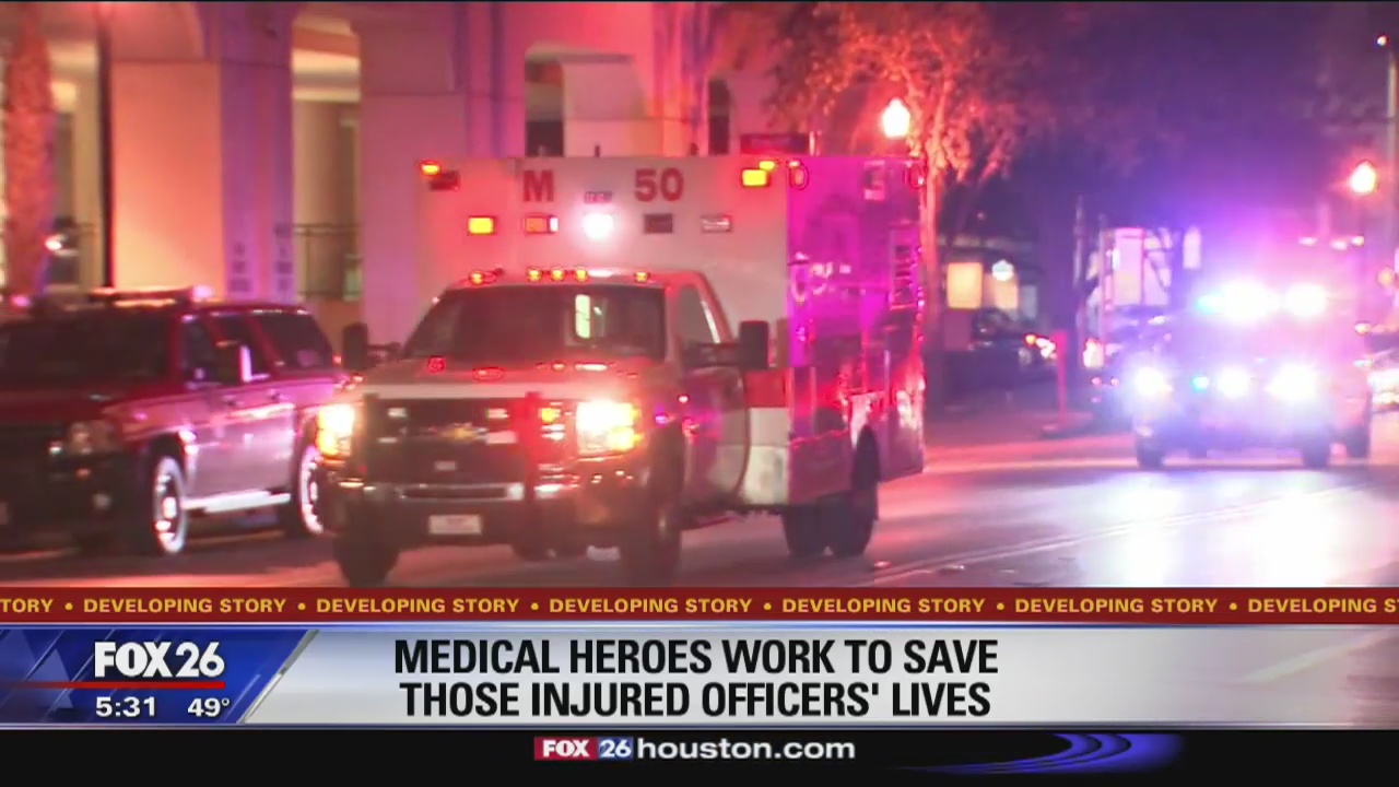 Medical heroes work to keep injured officers alive