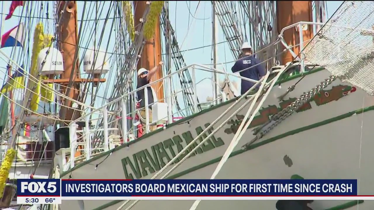Investigators board Mexican ship for first time since crash
