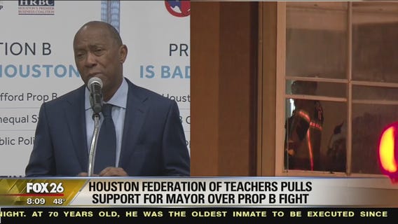 Houston Federation of Teachers pulls support for Mayor over Prop B fight