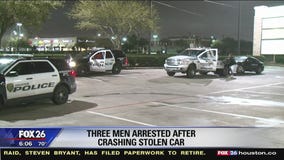 Stolen car tracked and car crashes into Sharpstown home